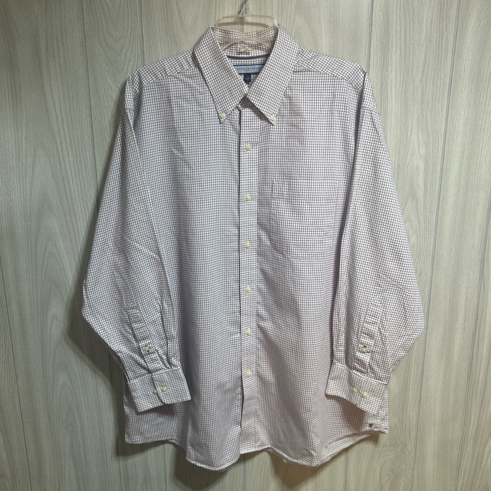 Tommy Hilfiger Small Check Long Sleeve Button Down Shirt Size XL